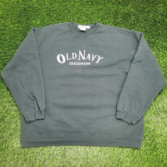 Old Navy Other - Vintage 90s Old-Navy Sweatshirt 2XL 27x28 Faded Green Baggy
